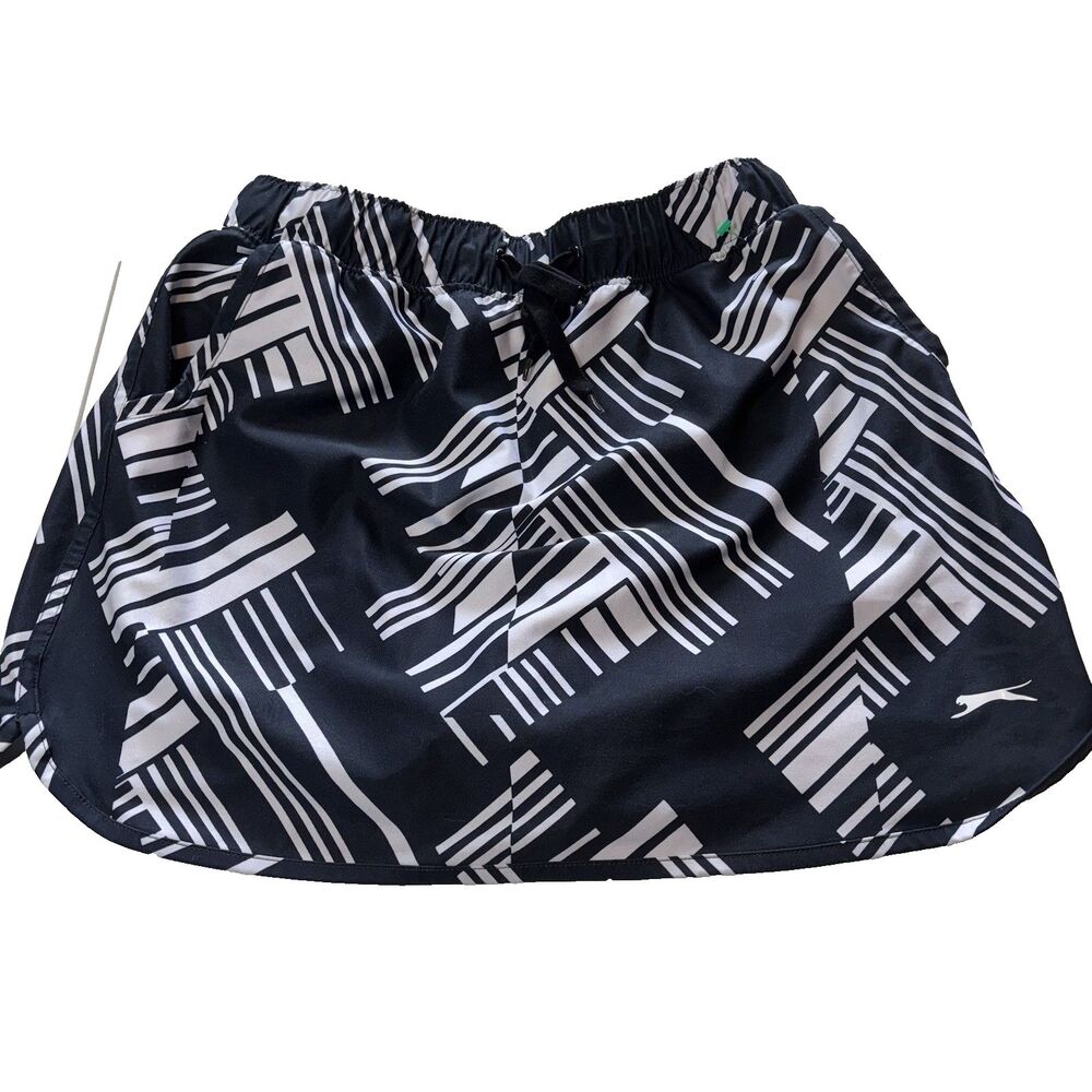 SLAZENGER GOLF BLACK/WHITE PRINT ELASTIC WAIST GOLF/TENNIS PULLON SKORT Size S